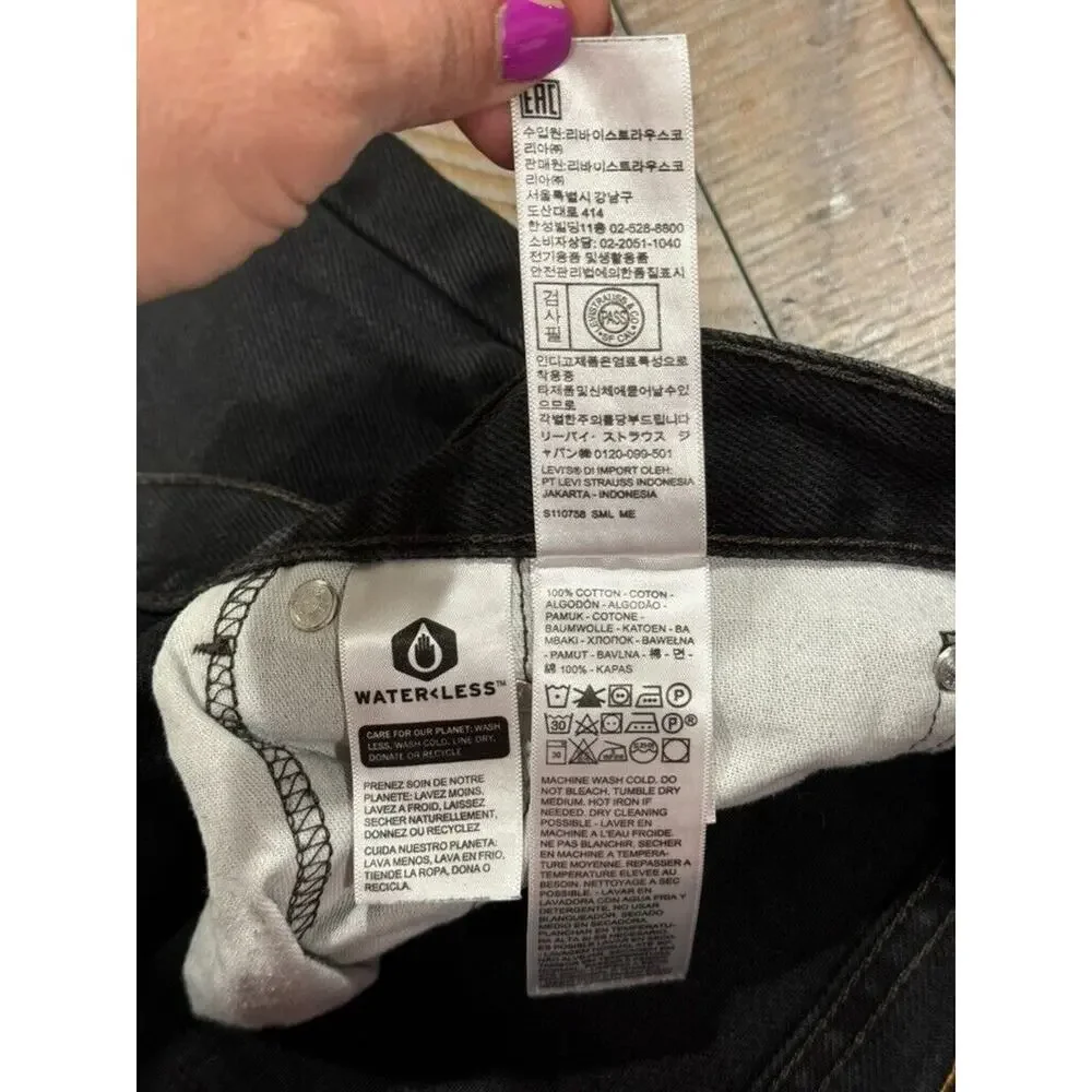 LEVI STRAUSS 550 Waterless Jeans Men 44x30 Straight Leg Black Denim